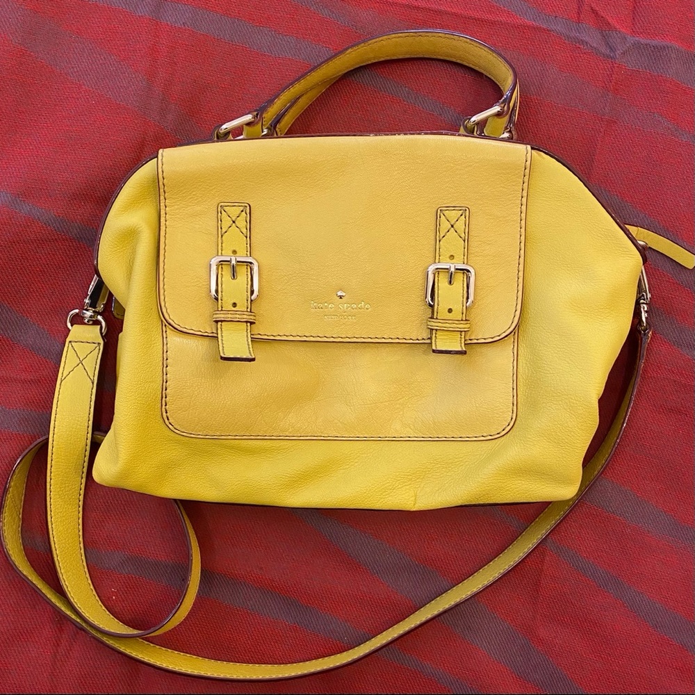 Kate Spade yellow lime handbag leather crossbody